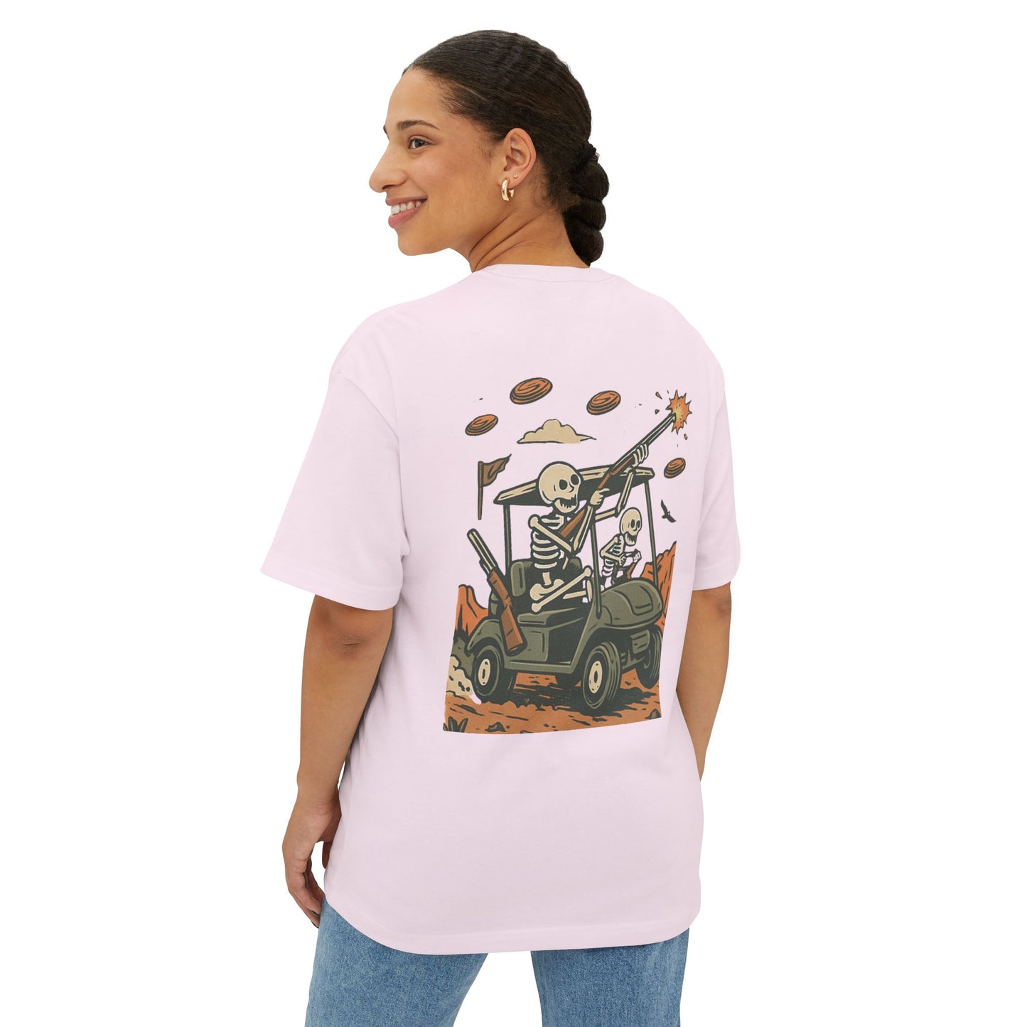 Skeleton Clay Busters | Oversized Unisex Boxy Tee – TriggerLine
