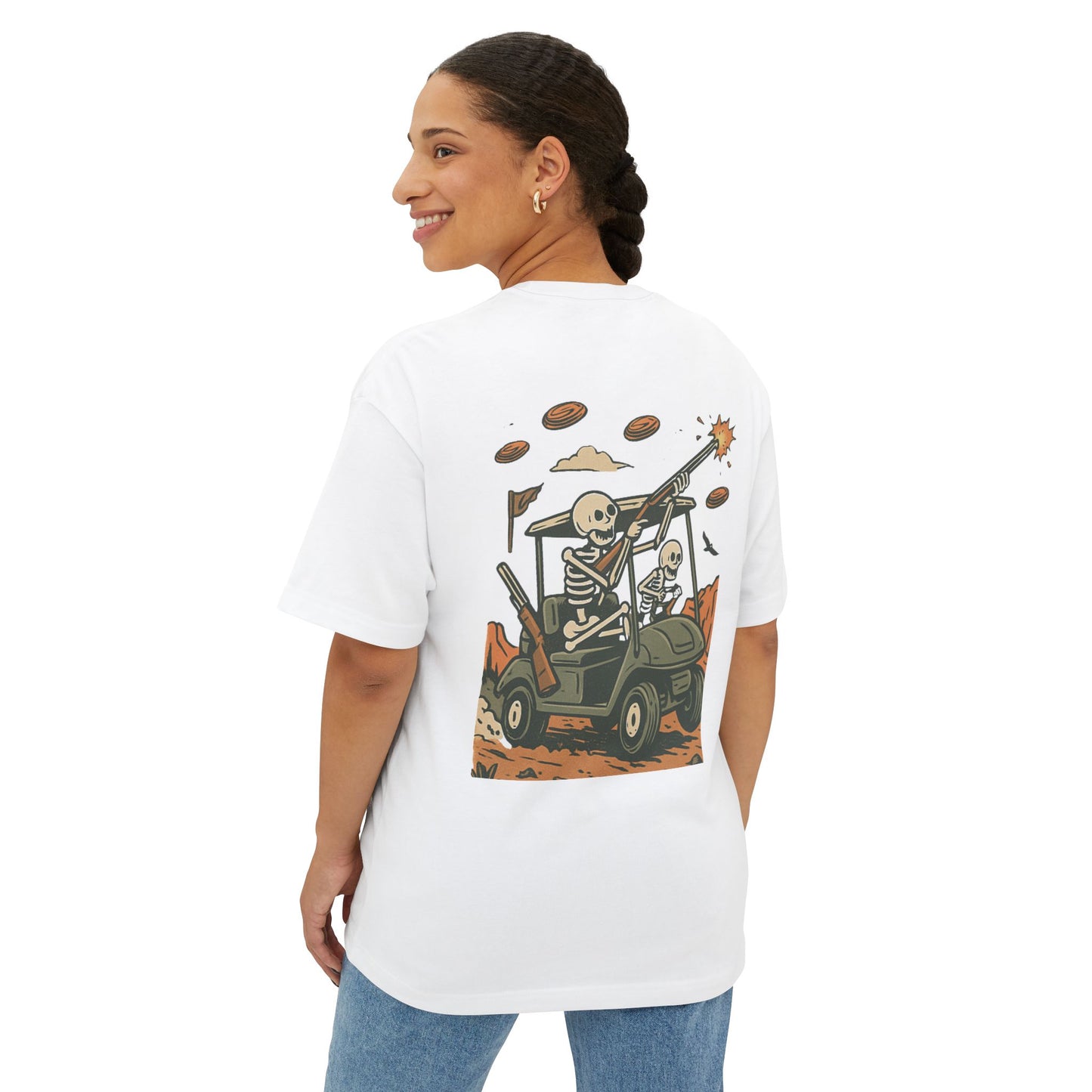 Skeleton Clay Busters | Oversized Unisex Boxy Tee – TriggerLine
