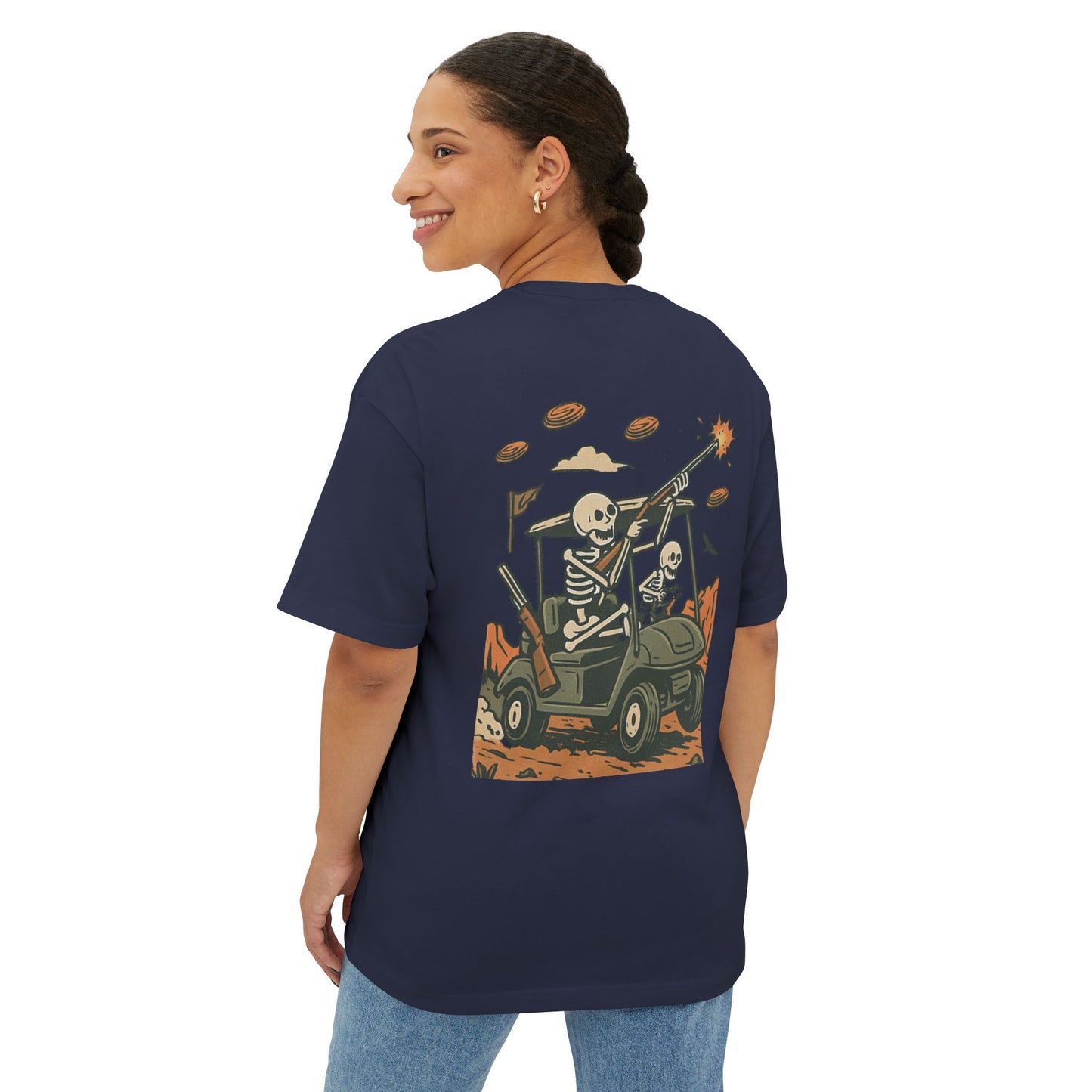 Skeleton Clay Busters | Oversized Unisex Boxy Tee – TriggerLine