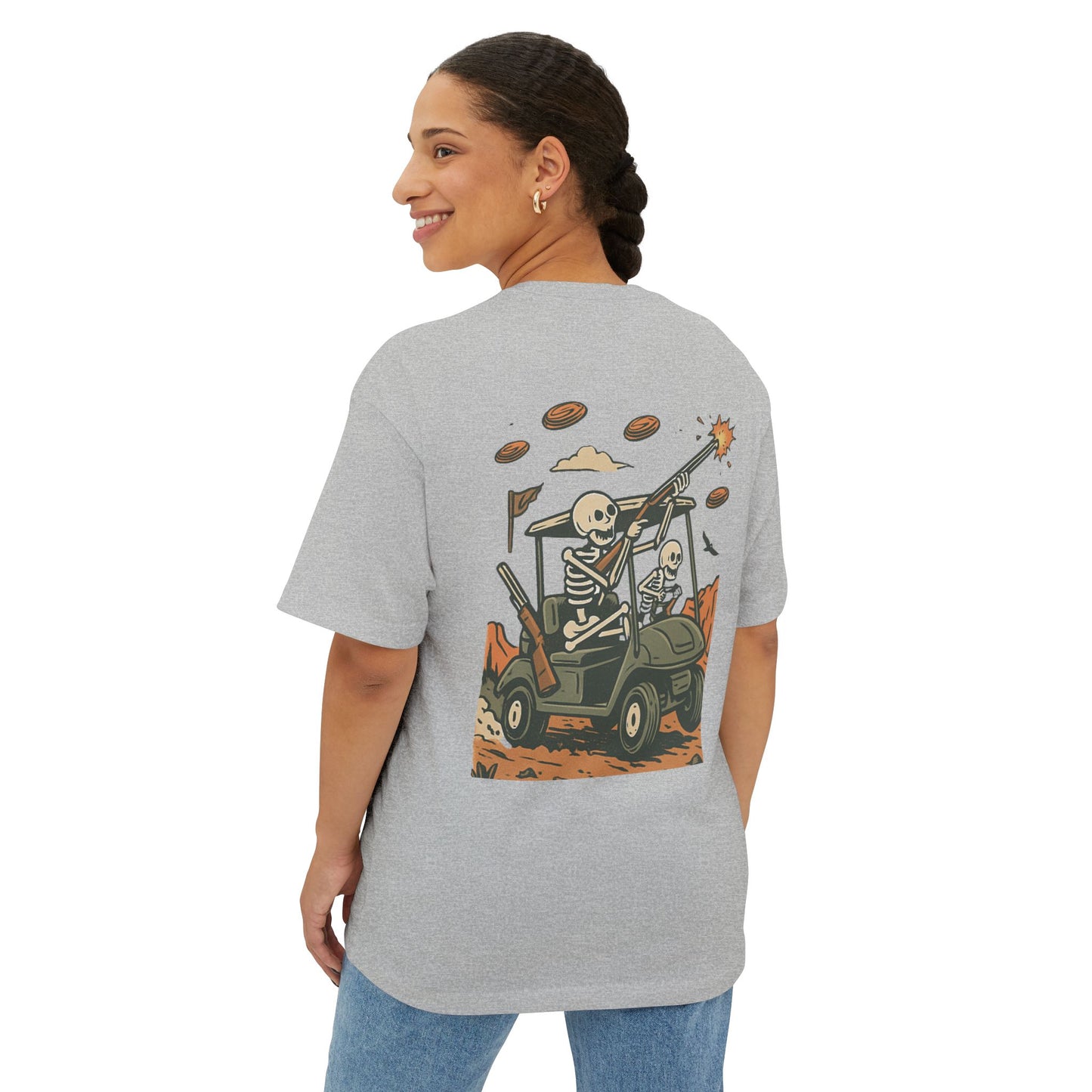 Skeleton Clay Busters | Oversized Unisex Boxy Tee – TriggerLine