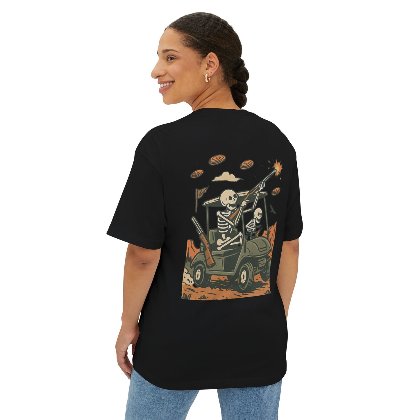 Skeleton Clay Busters | Oversized Unisex Boxy Tee – TriggerLine