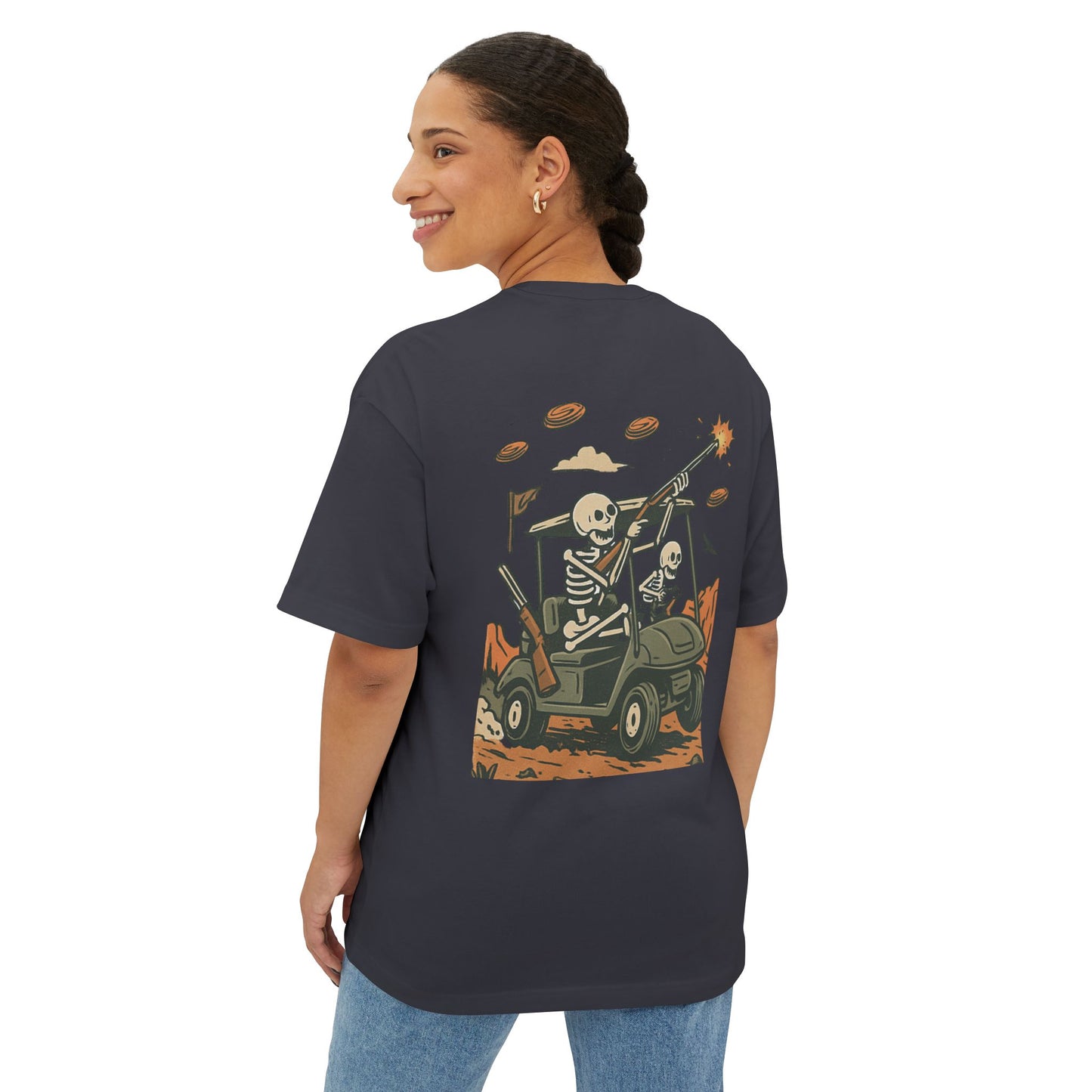 Skeleton Clay Busters | Oversized Unisex Boxy Tee – TriggerLine