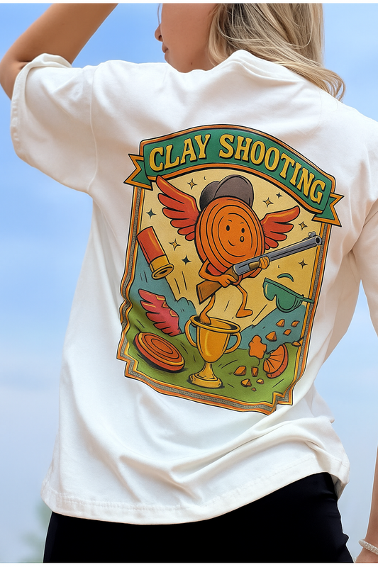 Funny Clay Shooting Shirt – Winged Clay Target Graphic Tee for Trap, Skeet & Sporting Clays Enthusiasts